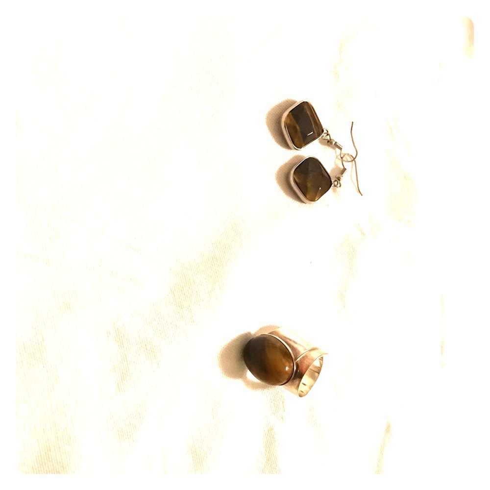 Beautiful Tiger Eye Set .925 silver